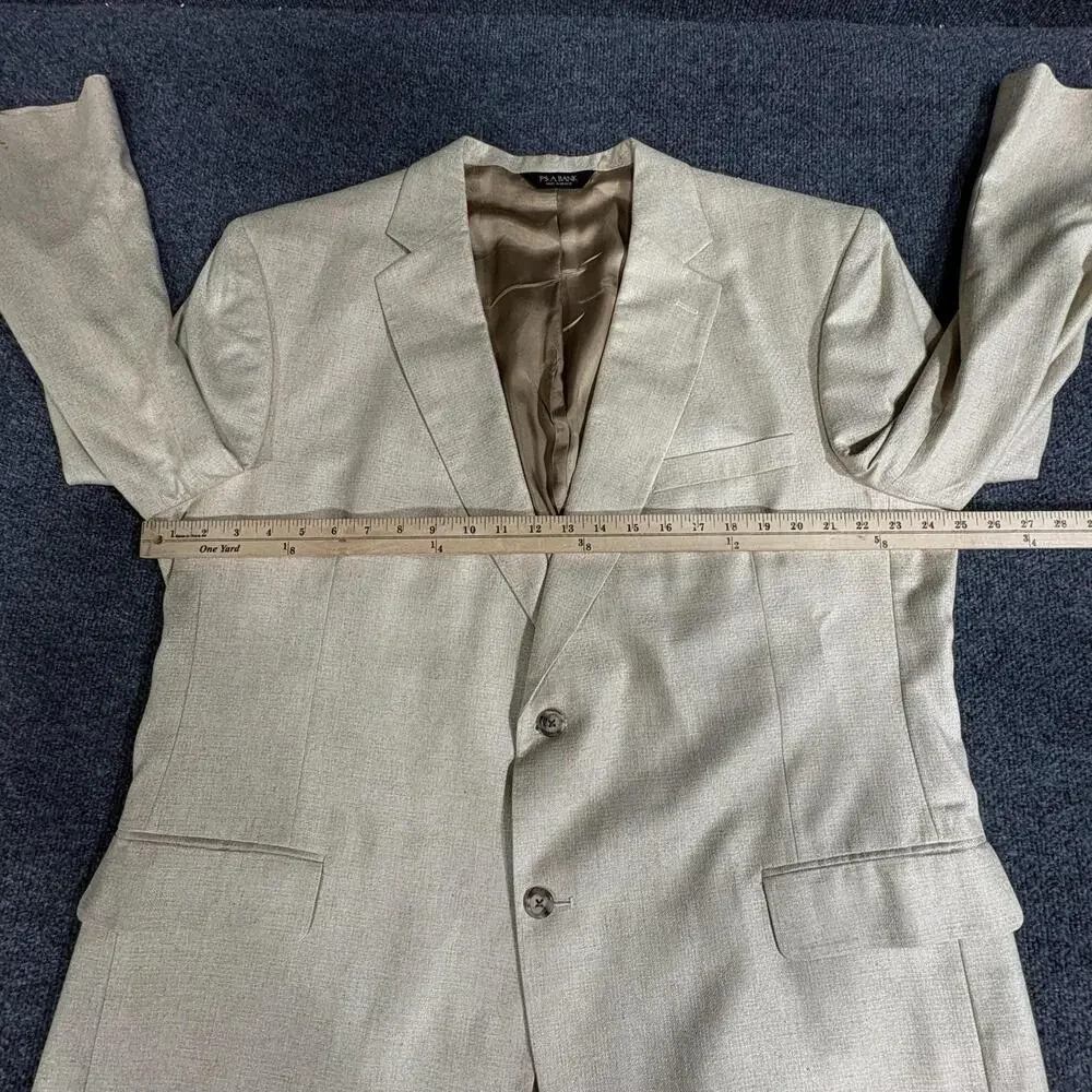 Jos. A. Bank Blazer Mens 48 Long Beige Silk Sport Coat Jacket Classic Fit